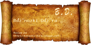 Bánszki Dóra névjegykártya